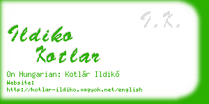ildiko kotlar business card
